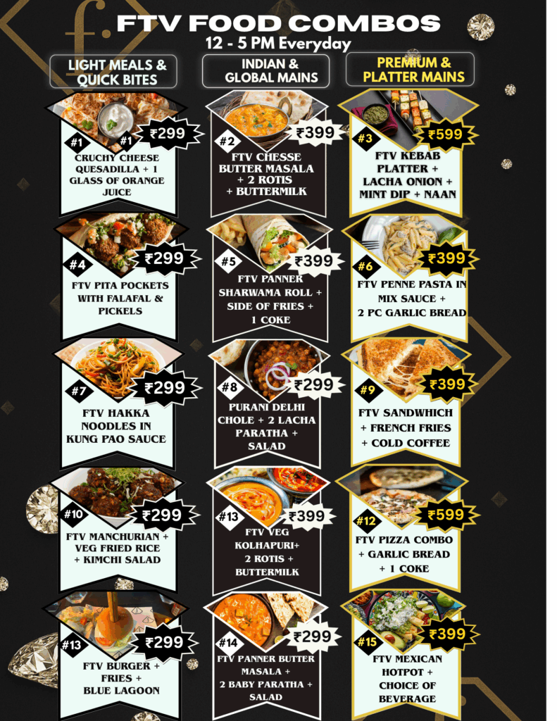 Black Gold Elegant Food Menu (8.5 x 11 in)